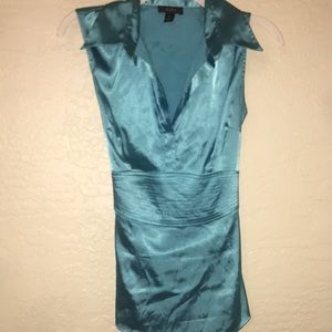 Baby blue sleeveless blouse